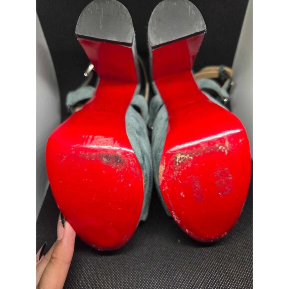 Christian Louboutin Tamila 140 MM Sandal/Clog Grey Suede 36.5 - Picture 12 of 14